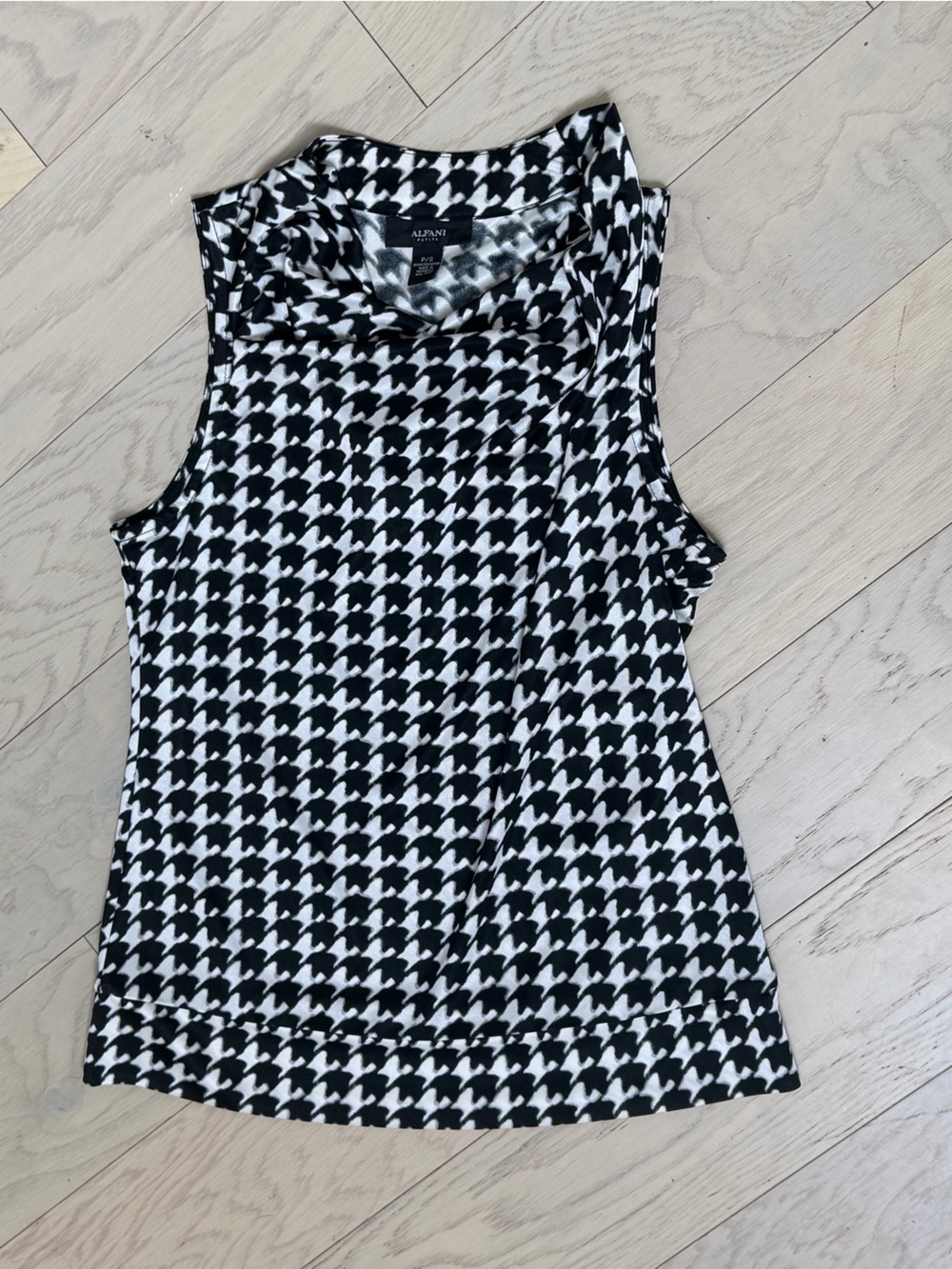 Alfani Black & White Houndstooth Blouse